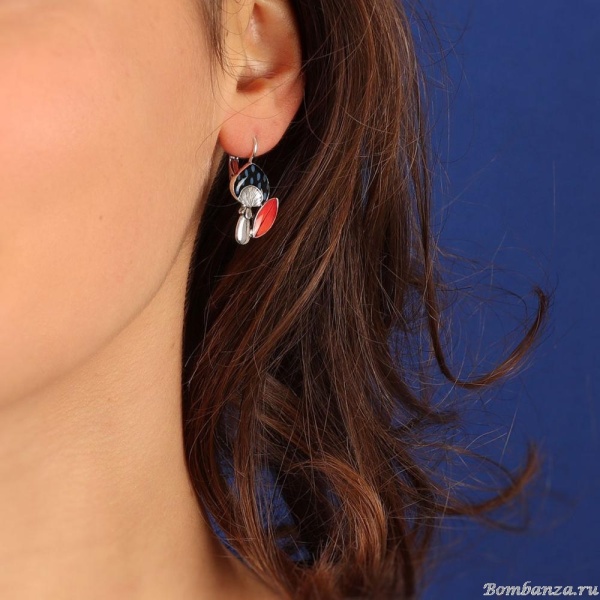 Серьги TARATATA, Sweet dream, асимметричные, с цветной смолой, TT-H23-10760-10M серебристый
