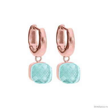 Серьги Qudo, Firenze soft aqua, 300413 BL/RG Серьги Qudo, Firenze soft aqua, 300413 BL/RG