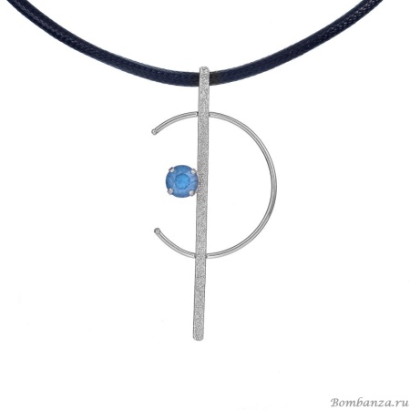 Колье Catherine Bijoux, Half moon, с кристаллом, CB25.1-5357AS голубой