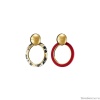 Серьги Nuance, Nuance, асимметричные, с подвесками-кольцами, NFN-23.12-082 золотистый