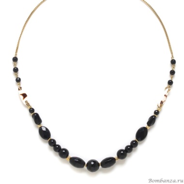 Колье Nature Bijoux, Bagheera, с агатом и раковиной, NB24.1-15-43023 черный