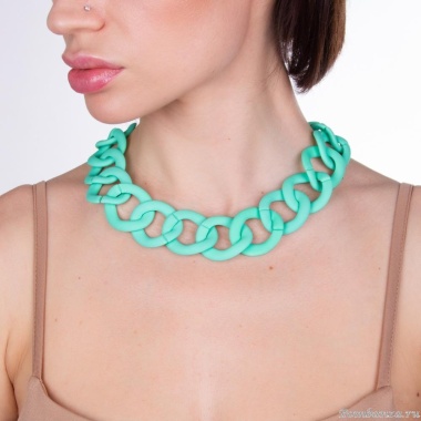 Колье Moon Paris, Lorian, со звеньями из каучука, ML-22.02-004 мятный Колье Moon Paris, Lorian, со звеньями из каучука, ML-22.02-004 мятный