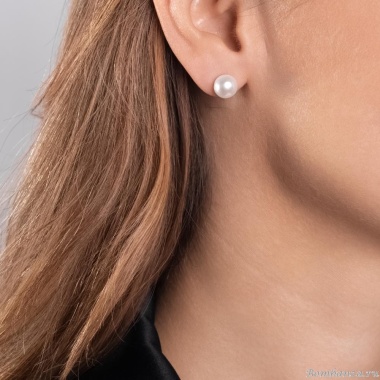 Пуссеты Moon Paris, с жемчугом, Mo-Y24.11-075 белый