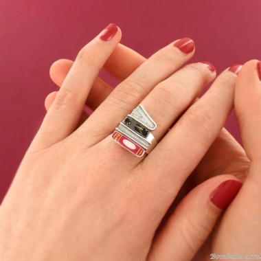 Кольцо TARATATA, Romans, разъемное, цветная смола, золотая краска, TT-H25-01404-10M серебристый