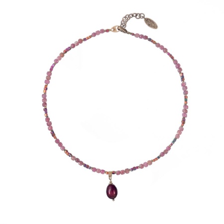 Колье Lanzerotti, Elisir, жемчуг, турмалин, кристалл, гематит, LZ-25.10-275 розовый