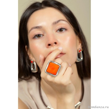 Кольцо Ciclon, Kubik, разъемное, с муранским стеклом, CN-243500 бирюзовый