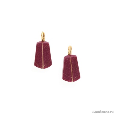 Серьги Nature Bijoux, Rainbow ficus, с акрилом и смолой, NB25.1-12-90134 бордовый Серьги Nature Bijoux, Rainbow ficus, с акрилом и смолой, NB25.1-12-90134 бордовый