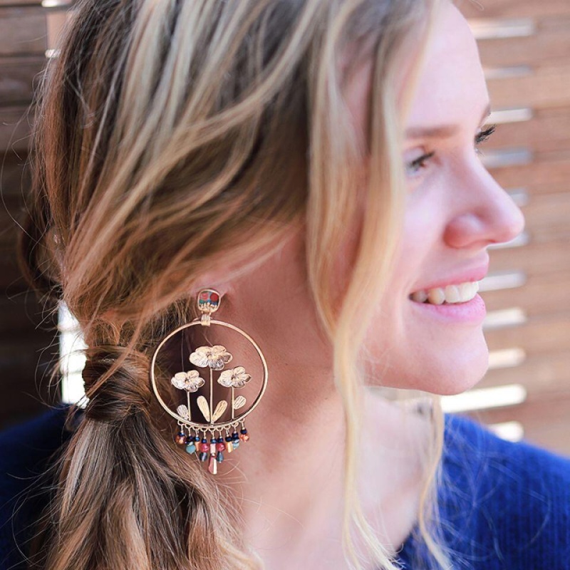 Серьги TARATATA, Revolution, золотистые со стеклянными бусинами и цветной эмалью, TT-H19-13986-20M