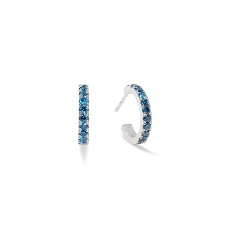 Серьги Coeur de Lion, Hoop Blue-Silver 15мм, 0146/23-0717