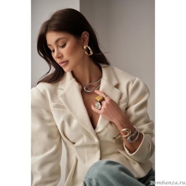 Серьги Moon Paris, в форме овала, Mo-Y25.02-004 золотистый