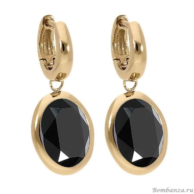Серьги Qudo, Creole TIVOLA small G jet, 310534 BW/G Серьги Qudo, Creole TIVOLA small G jet, 310534 BW/G