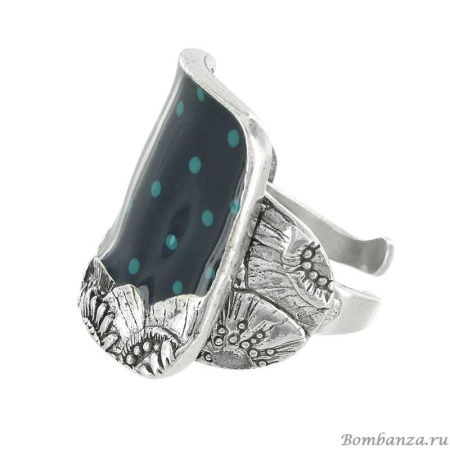 Кольцо TARATATA, Camelia разъемное, серебристое, синяя эмаль, TT-H18-06412-104