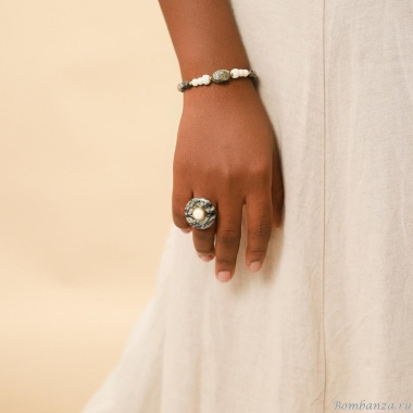 Кольцо Nature Bijoux, Ozaretta, камень божди и перламутр, NB23.2-19-24955 серый