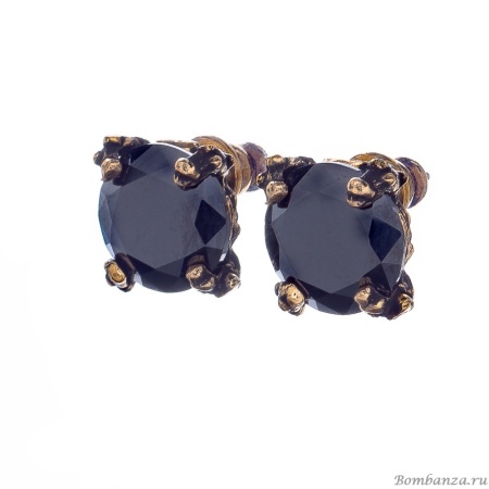 Серьги Alcozer&J, с кристаллом Swarovski, AL-OLOVE38 черный