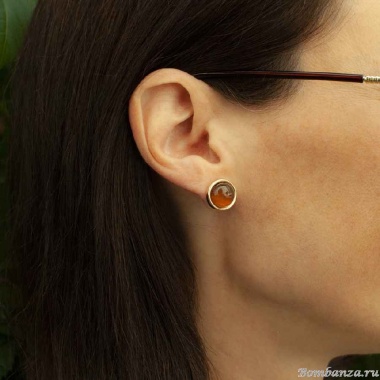 Пусеты Fiore Luna, TIGER EYE