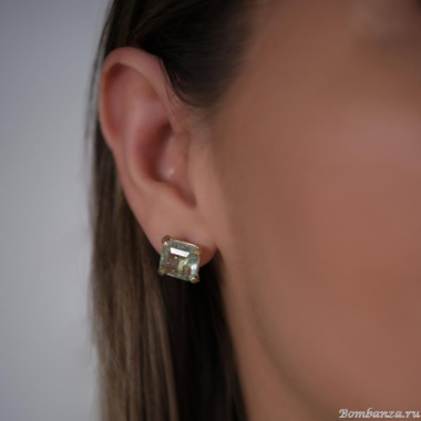 Серьги Estrosia, с празиолитом, ES-OREQ12-5A мятный
