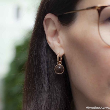 Серьги Fiore Luna, COFFE AGATE