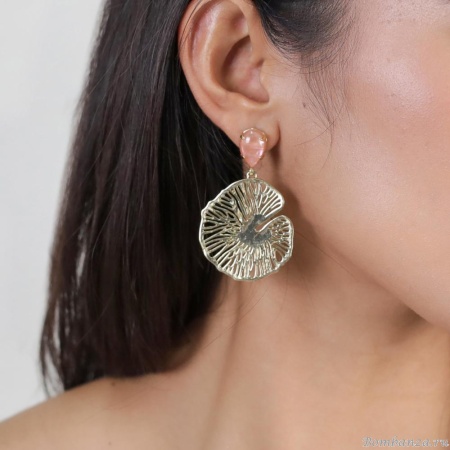 Серьги ORI TAO, Water Lily, с палаванским перламутром, OT25.1-12-32092 коралловый