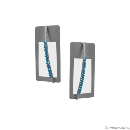 Серьги Katerina Vassou, Cactus, с кристаллами, KV24.1-308879B серебристый