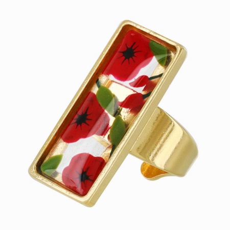 Кольцо TARATATA, Galerie, разъемное, с цветной смолой, TT-T21-03405-203 красный