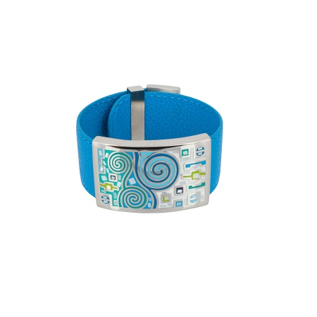 Браслет Fiore Luna, на кожаном голубом ремешке, CB01319-13 BL/S