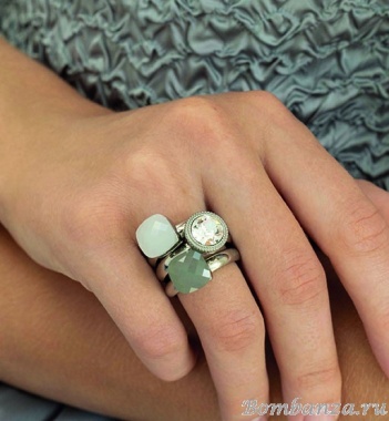 Кольцо Qudo, Firenze arctic blue opal 16.5 мм, 612171 BL/S