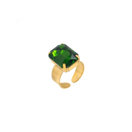 Кольцо Catherine Bijoux, Crystal diva, разъемное, с кристаллом, CB25.1-5281DG зеленый
