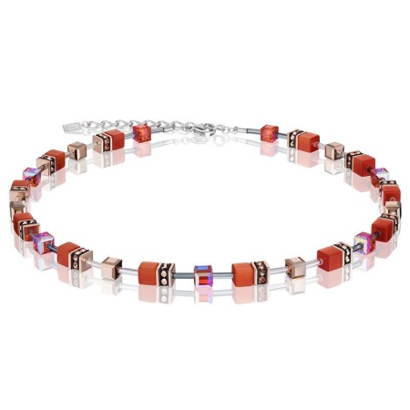 Комплект Coeur de Lion Dark Orange, колье и серьги, 4016/10-20-0221. Германия