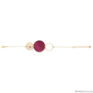 Браслет Franck Herval, Marly, с ракушкой Capiz в смоле, Swarovski, FH25.2-13-73051 бордовый