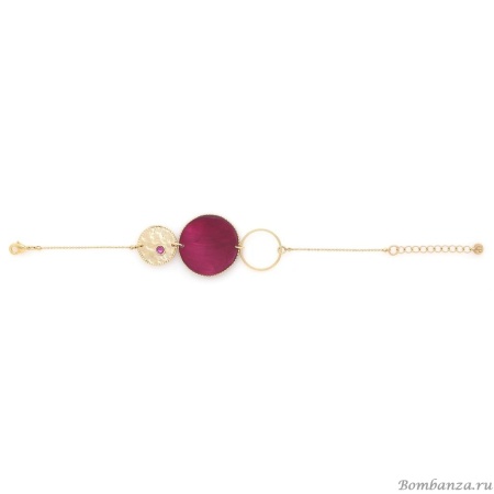 Браслет Franck Herval, Marly, с ракушкой Capiz в смоле, Swarovski, FH25.2-13-73051 бордовый