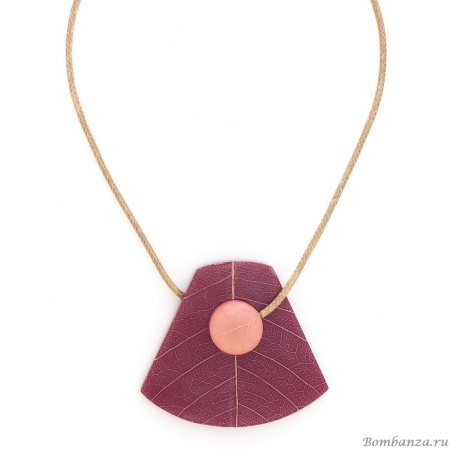 Колье Nature Bijoux, Rainbow ficus, с акрилом и смолой, NB25.1-15-43474 бордовый