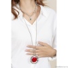 Колье Ciclon, Elegance, с муранским стеклом, CN-233803 красный