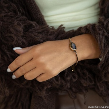 Браслет Thot Gioielli, с рейнстоуном, TG25.1-BR110 серый