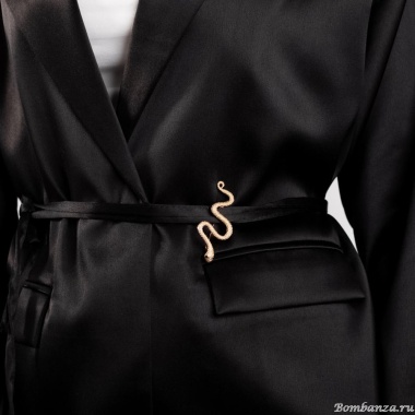 Брошь Moon Paris, змея с кристаллами, Mo-Y24.11-079 золотистый Брошь Moon Paris, змея с кристаллами, Mo-Y24.11-079 золотистый