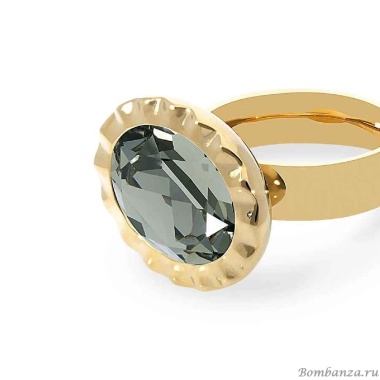 Кольцо Qudo, TIVOLA UNICA big (G/P) Black diamond 54, 686539 Кольцо Qudo, TIVOLA UNICA big (G/P) Black diamond 54, 686539