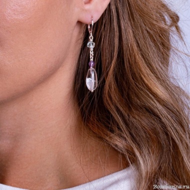 Серьги Lanzerotti, Ispirazione, аметист, флюорит, LZ-24.10-402 сиреневый Серьги Lanzerotti, Ispirazione, аметист, флюорит, LZ-24.10-402 сиреневый