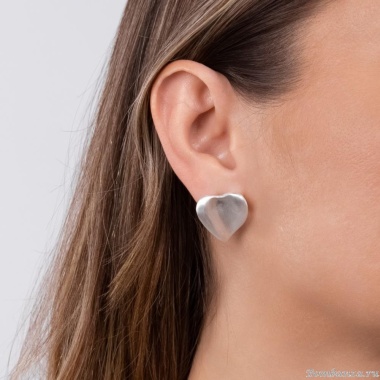 Серьги Moon Paris, в форме сердца, Mo-Y24.06-014 серебристый