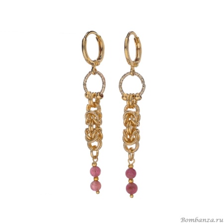 Серьги Lanzerotti, Elisir, с турмалином, LZ-25.10-298 розовый