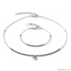Комплект Coeur de Lion, Light Blue-Silver, браслет и колье