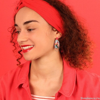 Серьги TARATATA, Pivoine, с цветной смолой, TT-E22-08959-103 красный