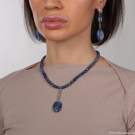 Колье Lanzerotti, Alba, с дюмортьеритом и кианитом, LZ-24.02-015 синий