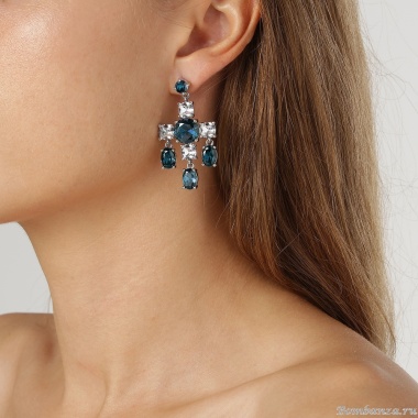 Серьги Dyrberg Kern, LEONORA SS ROYAL BLUE / CRYSTAL, 430124 Серьги Dyrberg Kern, LEONORA SS ROYAL BLUE / CRYSTAL, 430124