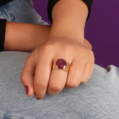 Кольцо TARATATA, Electron, разъемное, с цветной смолой, TT-W23-03405-206 фиолетовый