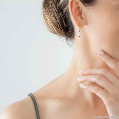 Пусеты Coeur de Lion, Pearls White-Gold, 1120/21-1416, пресноводный жемчуг Пусеты Coeur de Lion, Pearls White-Gold, 1120/21-1416, пресноводный жемчуг