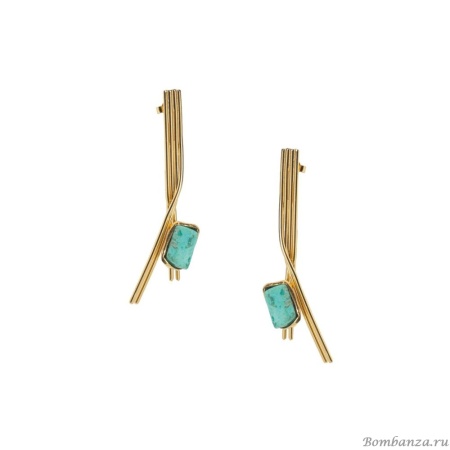 Серьги Katerina Vassou, Violet, со вставкой из бирюзы, KV24.1-308853GTORK золотистый Серьги Katerina Vassou, Violet, со вставкой из бирюзы, KV24.1-308853GTORK золотистый