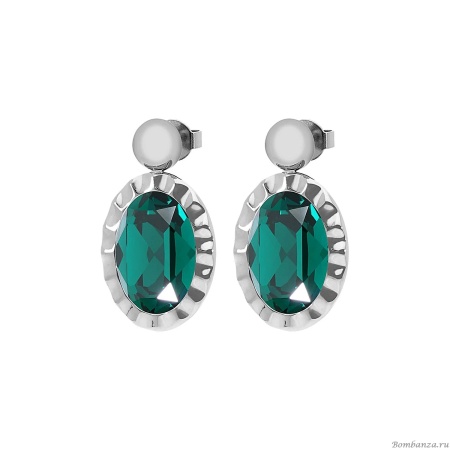 Серьги Qudo, TIVOLA UNICA big (S/P) Emerald 2,65cm, 332048 Серьги Qudo, TIVOLA UNICA big (S/P) Emerald 2,65cm, 332048