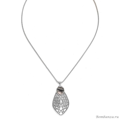 Колье ORI TAO, Tortuga, текстурированный металл, с перламутром, OT24.1-15-31643 серебристый