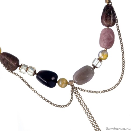 Колье Lanzerotti, Elisir, с турмалином,агатом,цитрином и гематитом, LZ-25.10-278 розовый