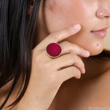 Кольцо Franck Herval, Marly, разъемное, с ракушкой Capiz в смоле, FH25.2-19-63751 бордовый