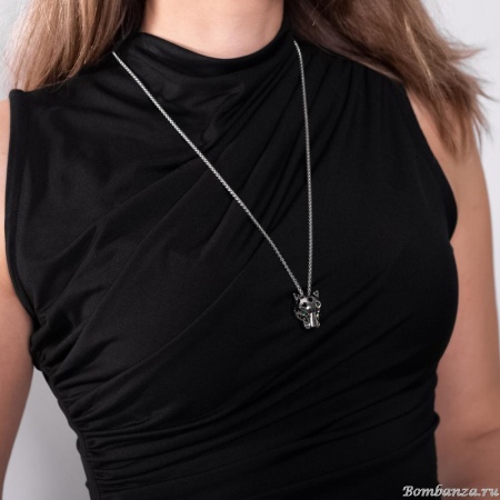 Колье Moon Paris, анималистический дизайн, Mo-Y25.06-032.65 серебристый Колье Moon Paris, анималистический дизайн, Mo-Y25.06-032.65 серебристый
